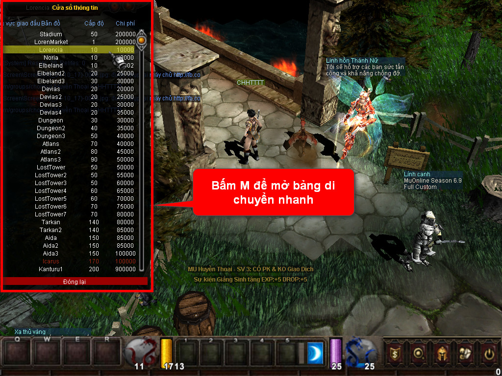 Chức năng chính của Game MU Hỏa Thần